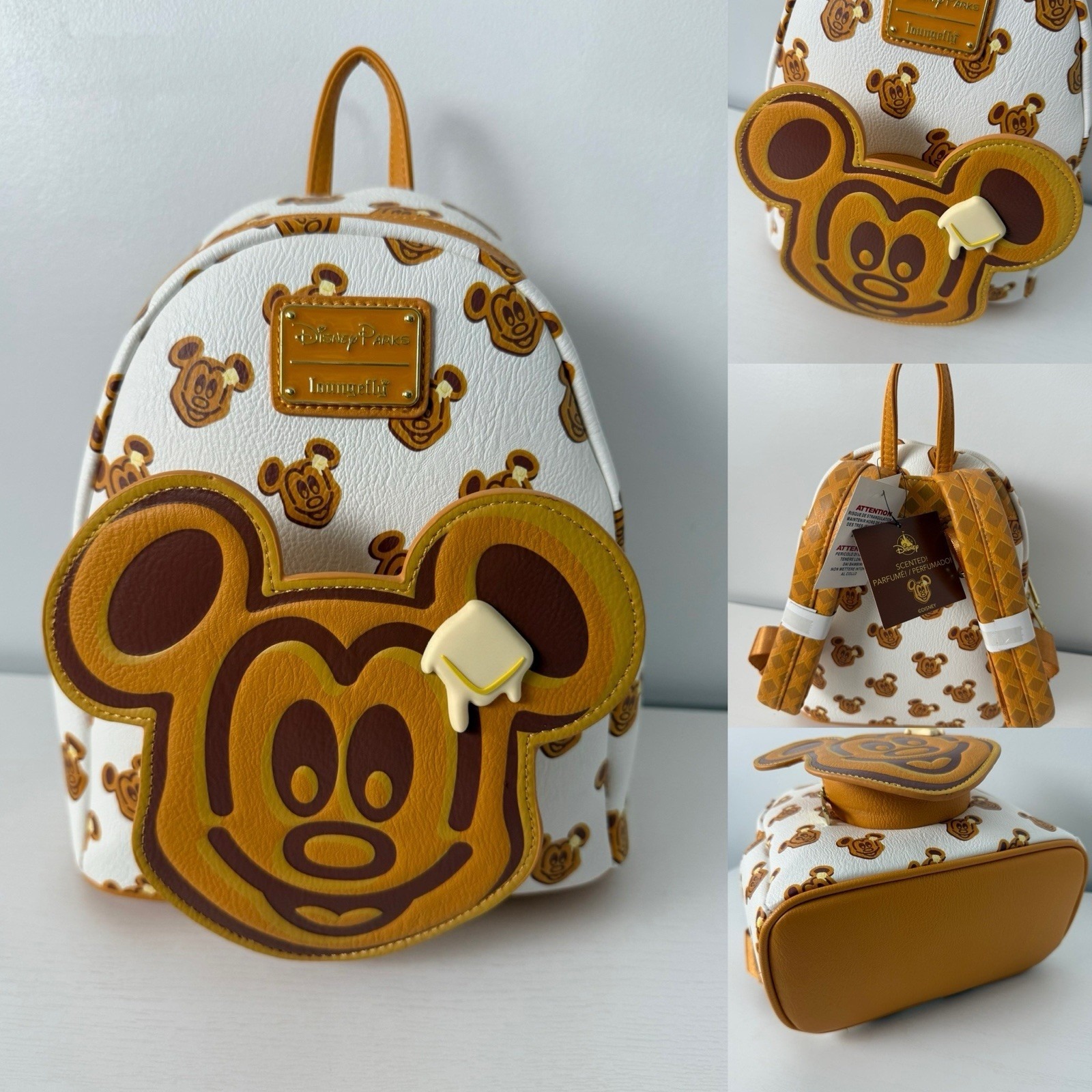 Rare! New With Tags! Loungefly Disney Parks Mickey Mouse Waffle Mini Backpack!